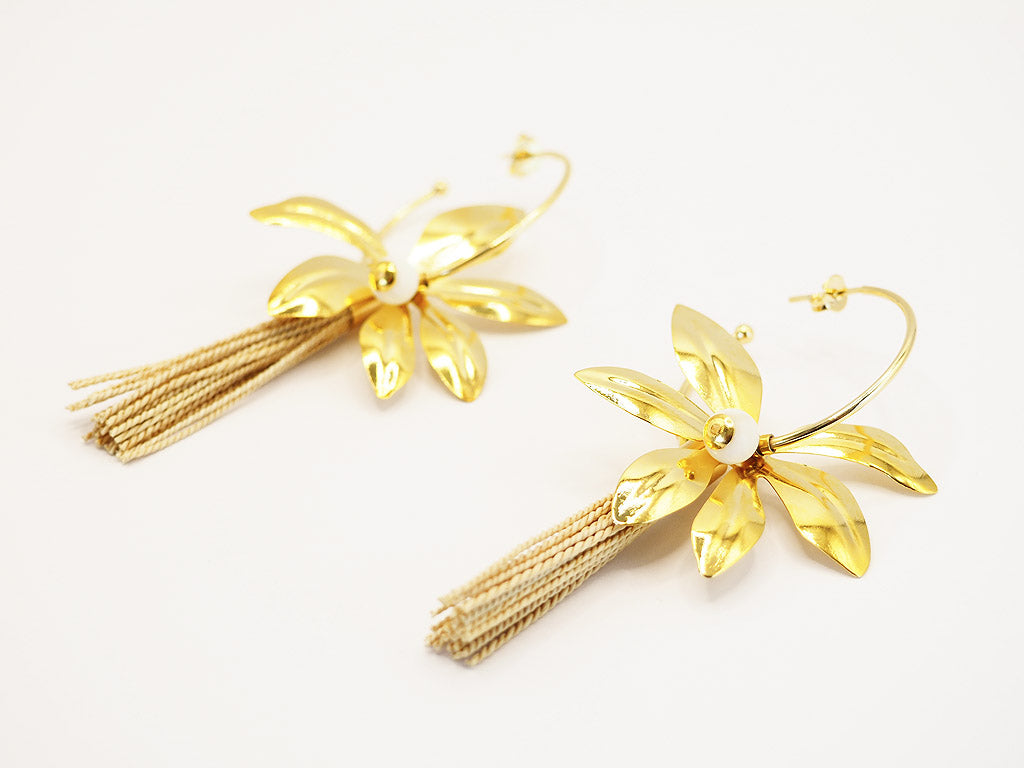 Pendientes floral madreperla