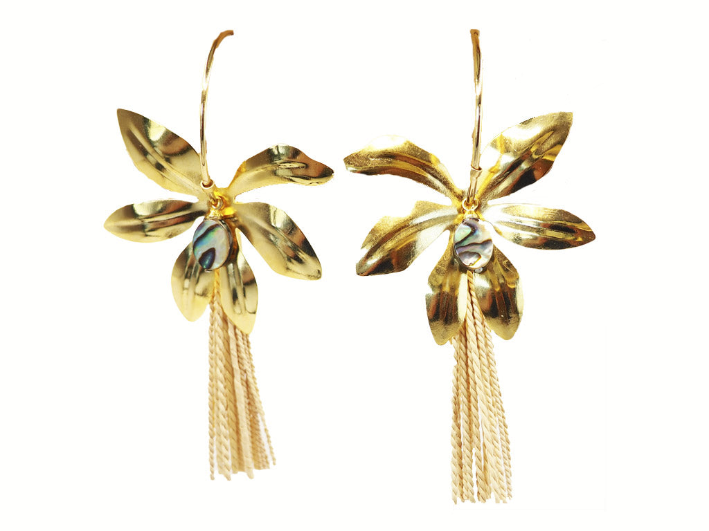Pendientes floral abalone