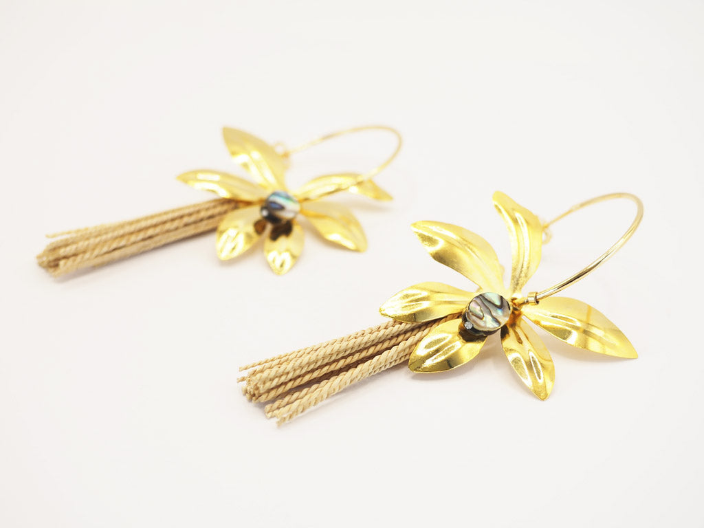 Pendientes floral abalone