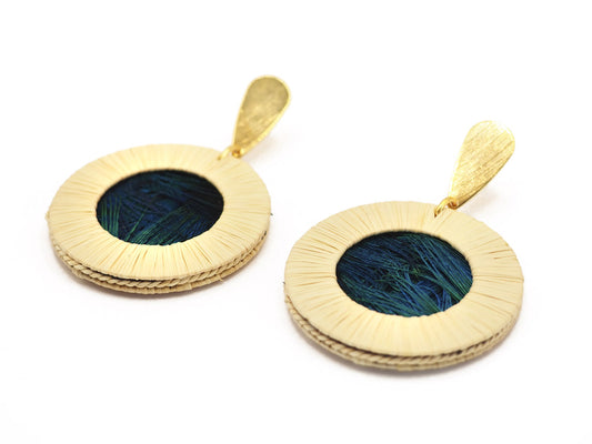 Pendientes de plumas Pavo Real