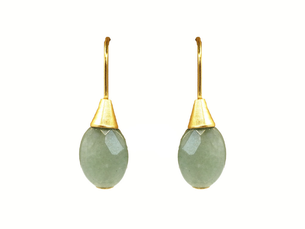 Pendientes fijos oval aventurina