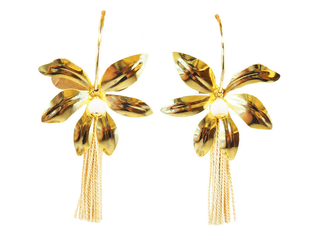 Pendientes floral madreperla