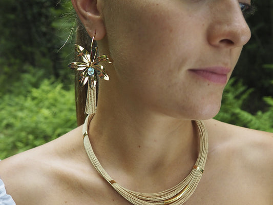 Pendientes floral abalone