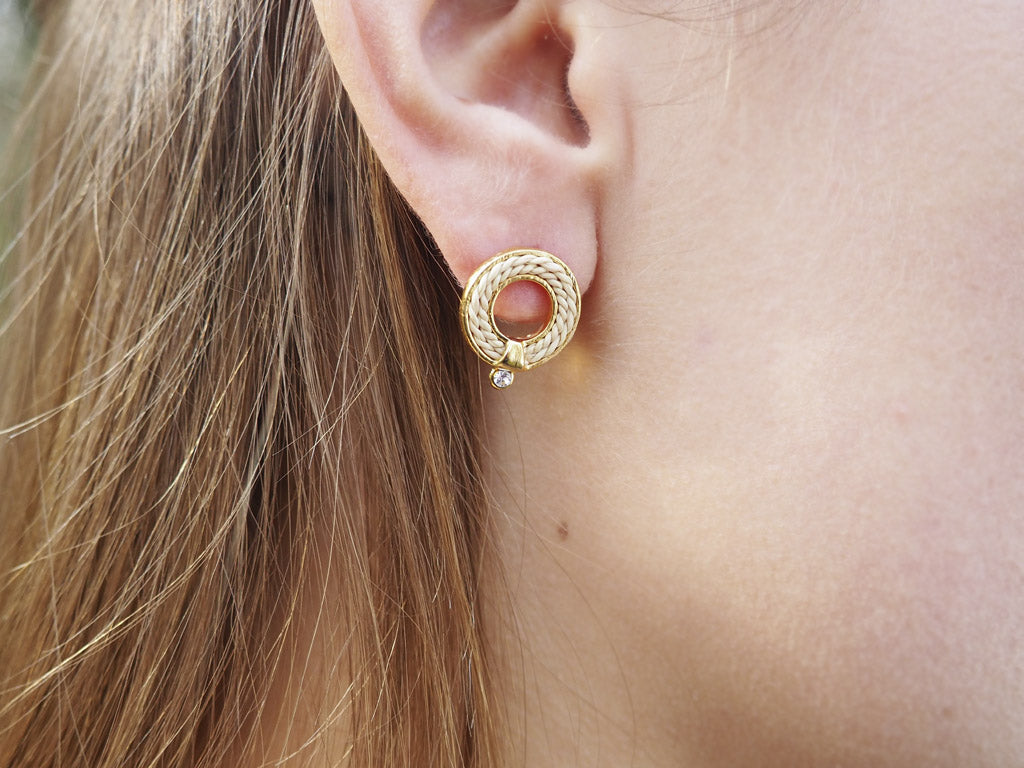 Pendientes aro mini zirconita