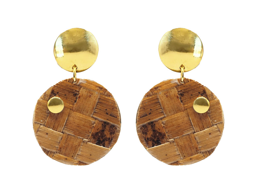 Pendientes esfera trenzada platanera