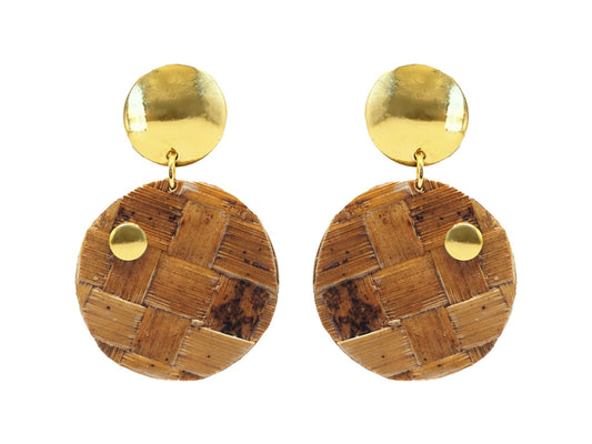 Pendientes esfera trenzada platanera