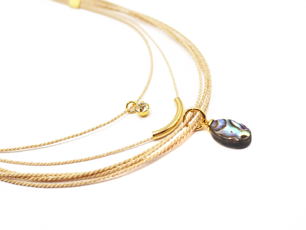 Abalone 3-strand necklace