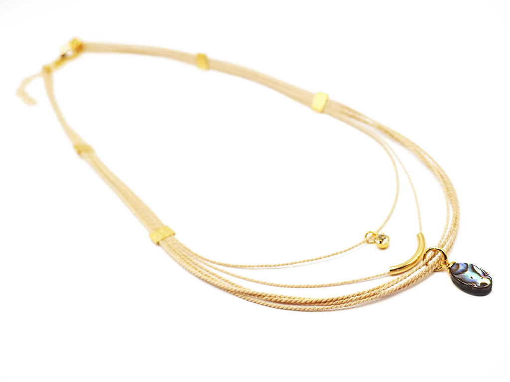 Abalone 3-strand necklace