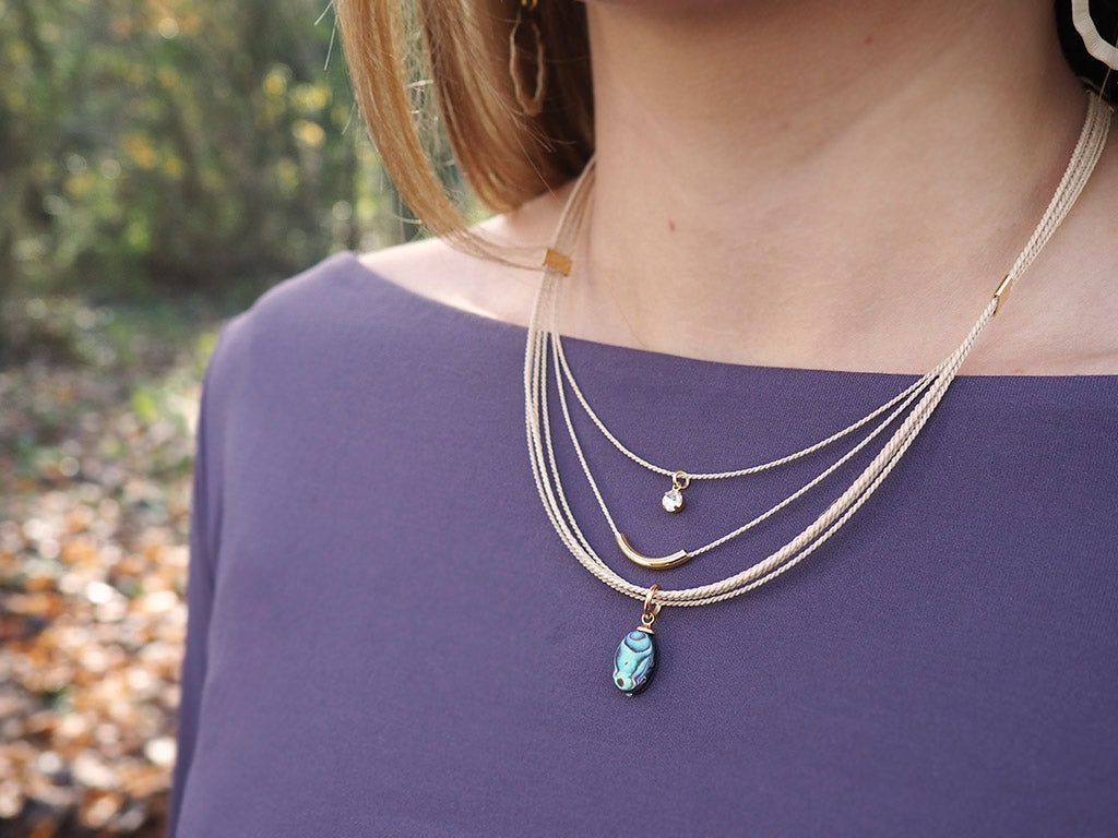 Abalone 3-strand necklace