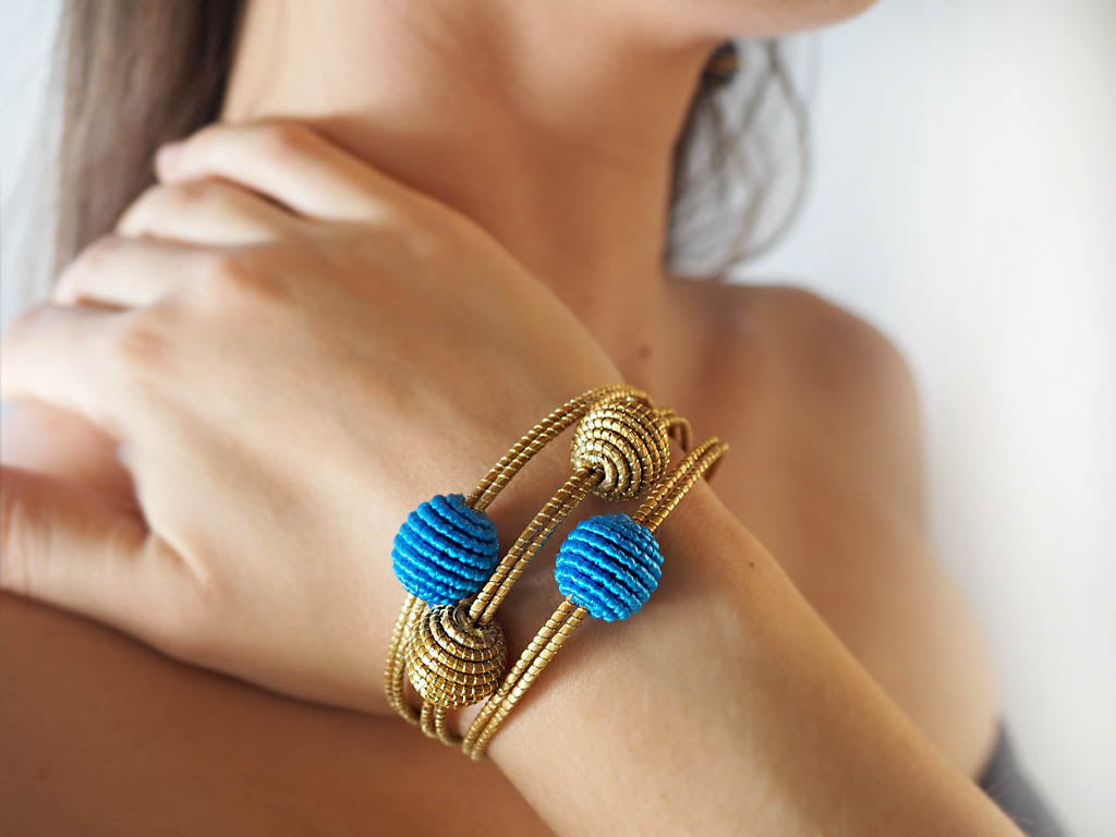 Mediterranean Charms Bracelet Aqua Blue